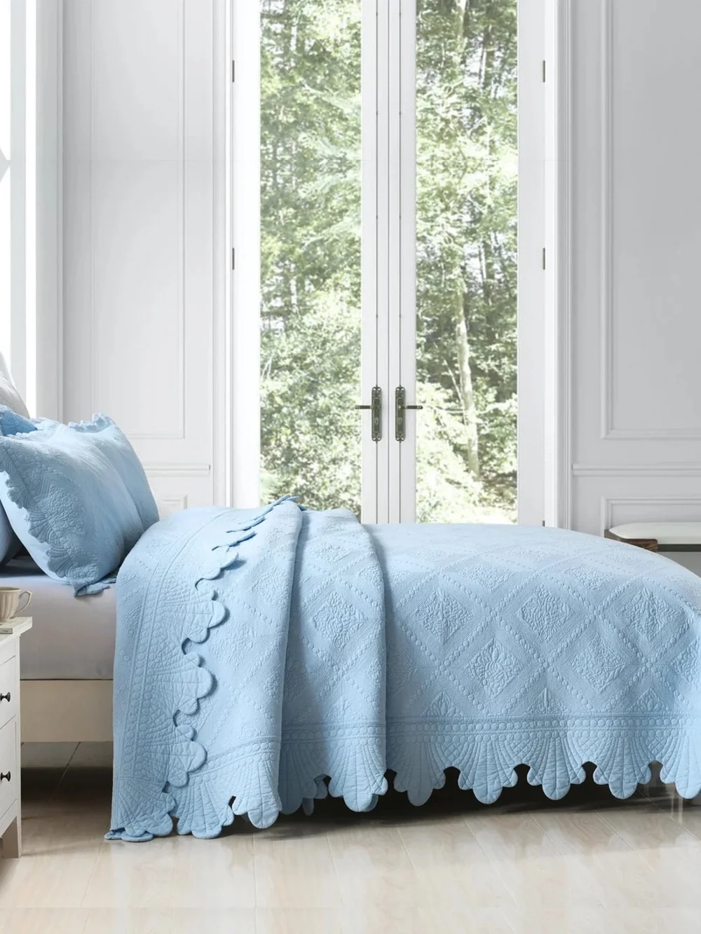 3 PIECE 100% COTTON OVERSIZED LIGHTWEIGHT QUILT BEDSPREAD SET
